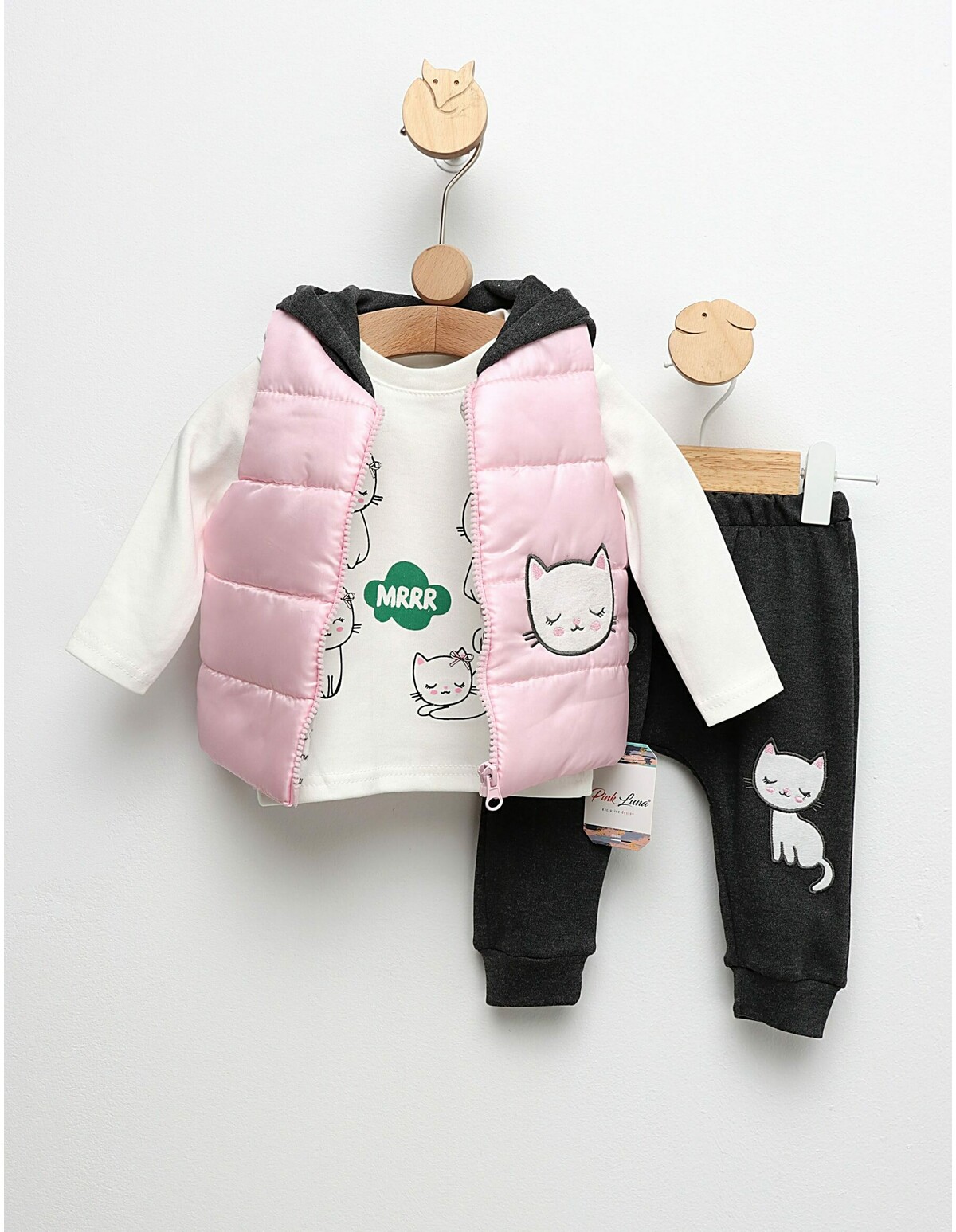 Compleu cu vesta Pink Luna cu roz