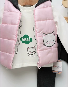 Compleu cu vesta Pink Luna cu roz