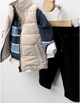 Compleu cu vesta premium Tony, crem-albastru