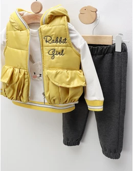 Compleu cu vesta, Rabbit Girl, cu galben