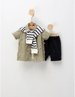 Compleu de vara, Fashion Boy, cu verde