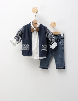 Compleu elegant David, model albastru