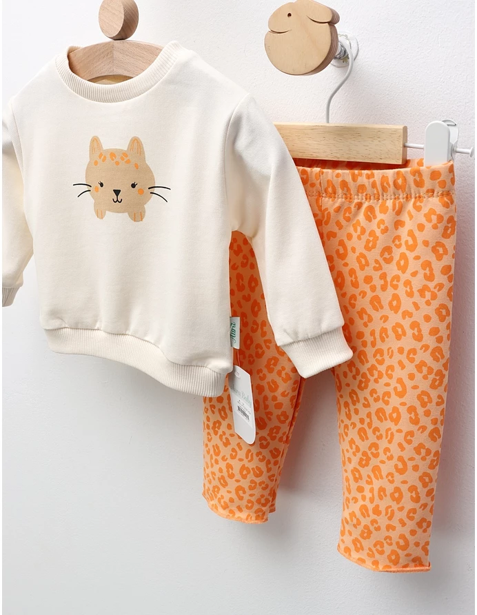 Compleu Leopard Compleu Felinuta Leopard, crem-portocaliu