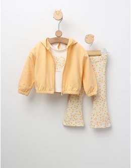 Compleu fetite Spring 3 piese, galben