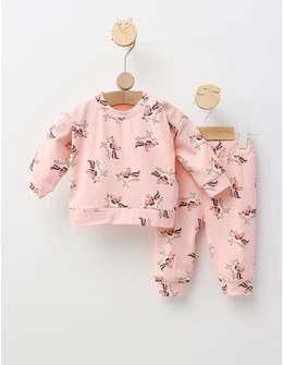 Compleu Flying Unicorn, cu roz