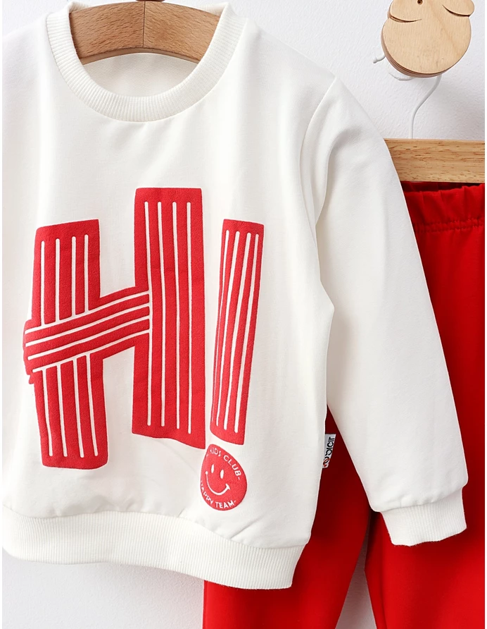 Compleu Happy Team, model alb-rosu picture - 2