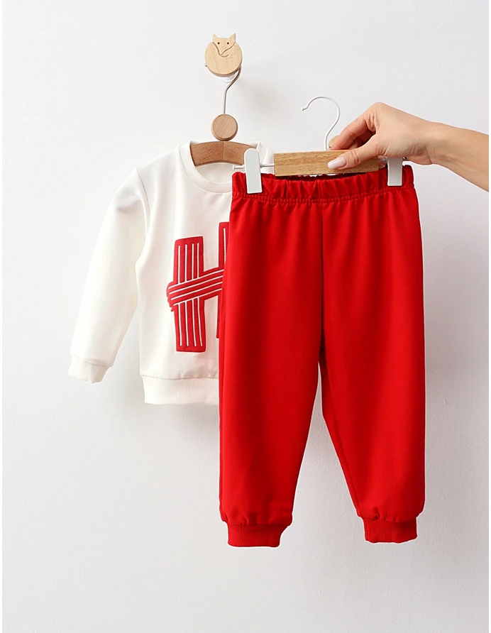 Compleu Happy Team, model alb-rosu picture - 3