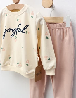 Compleu Joyful, model crem-corai