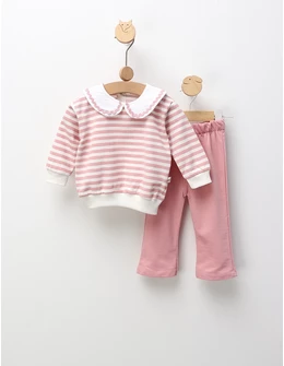 Compleu Malvina, model cu roz-prafuit