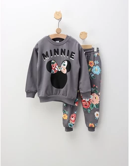Compleu Minnie si Floricele, cu gri