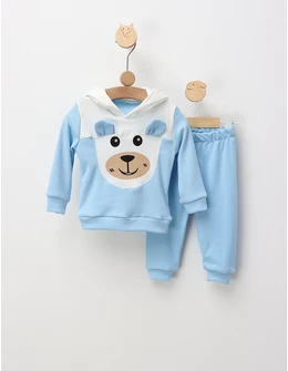 Compleu Poppy Bear, model cu albastru