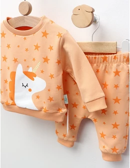 Compleu Stelute si Unicorn, portocaliu