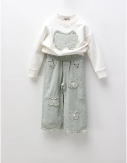 Compleu The Butterfly, alb-verde