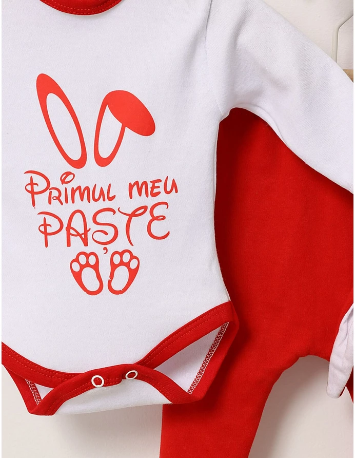Compleu Urechiuse  \'primul meu Paste\' rosu picture - 2