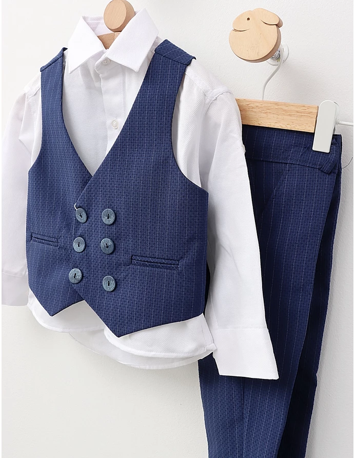 Costum 3 piese premium Winston, albastru picture - 3