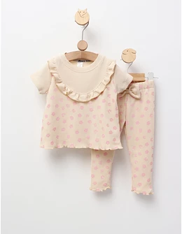 Costum de vara, Tricou+Pantalon, crem