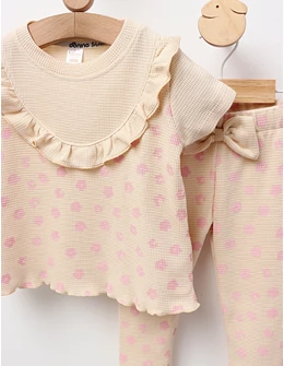 Costum de vara, Tricou+Pantalon, crem