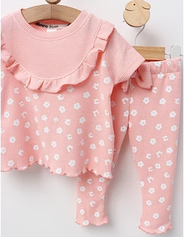 Costum de vara, Tricou+Pantalon, roz