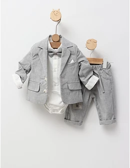 Costum elegant David gri