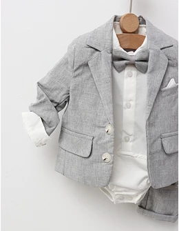 Costum elegant David gri
