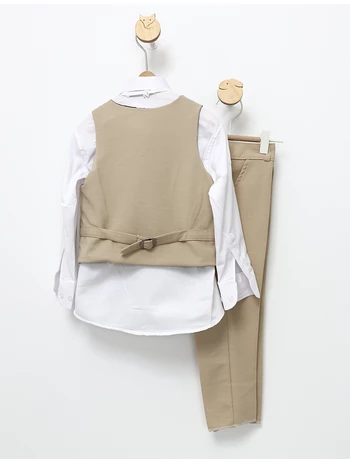 Costum elgant 4 piese EliteClass crem picture - 6