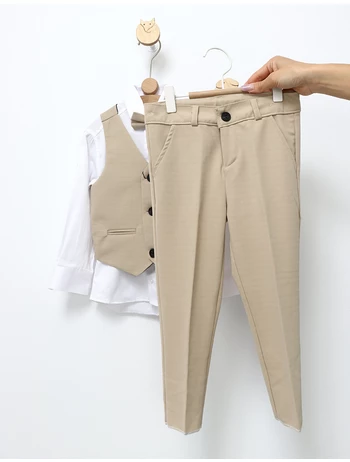 Costum elgant 4 piese EliteClass crem picture - 10