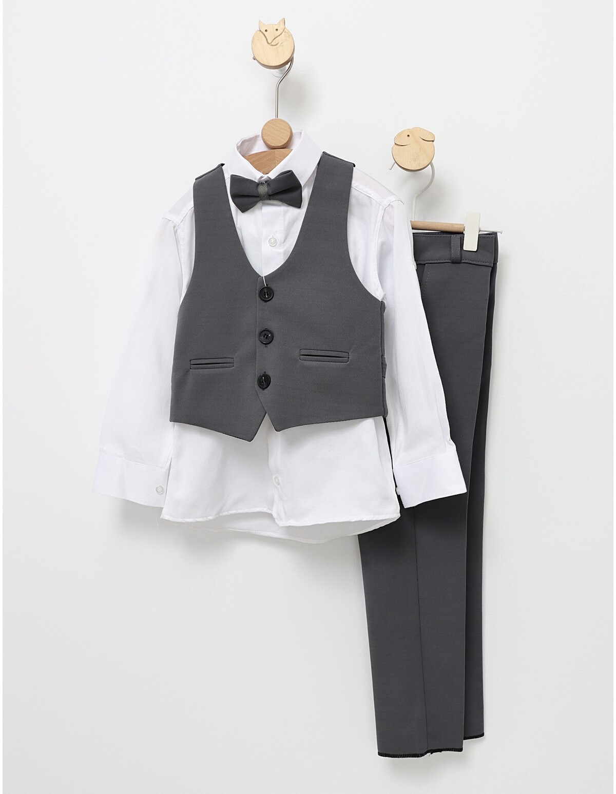 Costum elgant 4 piese EliteClass gri inchis