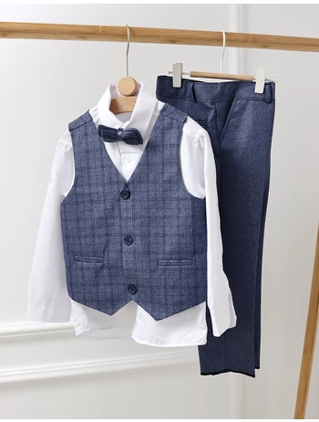 Costum elgant 4 piese Tony albastru picture - 6