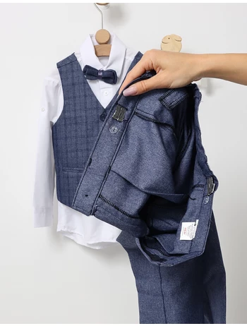 Costum elgant 4 piese Tony albastru picture - 9
