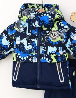 Costum iarna 2 piese Dino-planet bleumarin 2
