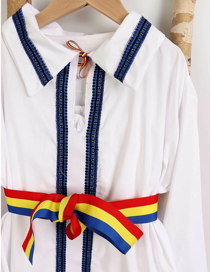 Costum popular baieti 3 piese albastru M2 picture - 2