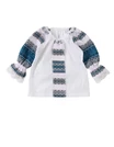 Costum popular fetite 3 piese turcoaz picture - 3