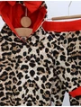 Costumas 2 piese Leopard model cu rosu 5