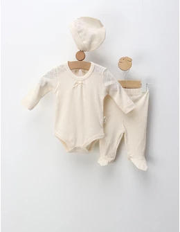 Costumas 3 piese, Anielle Hearts, crem