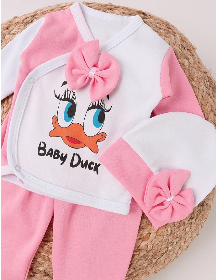 Costumas 3 piese Baby Duck roz picture - 3