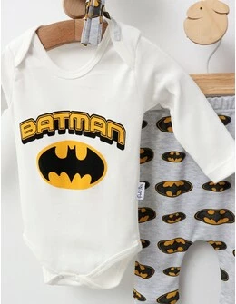 Costumas 3 piese, Batman, alb-gri