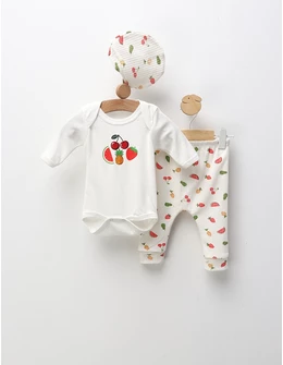 Costumas 3 piese Fruit Fruit, cu rosu