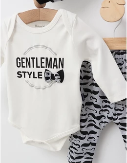 Costumas 3 piese, Gentelman Style, alb-negru