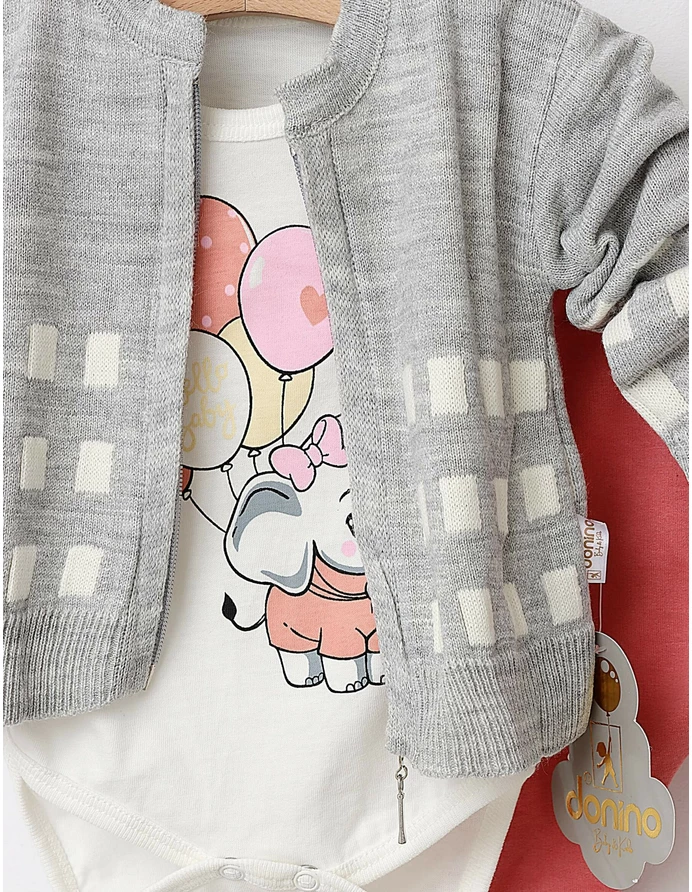 Costumas 3 piese Hello Baby Elefant gri picture - 2