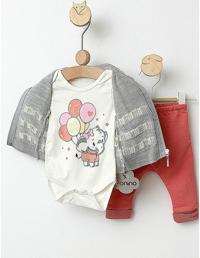 Costumas 3 piese Hello Baby Elefant gri picture - 3