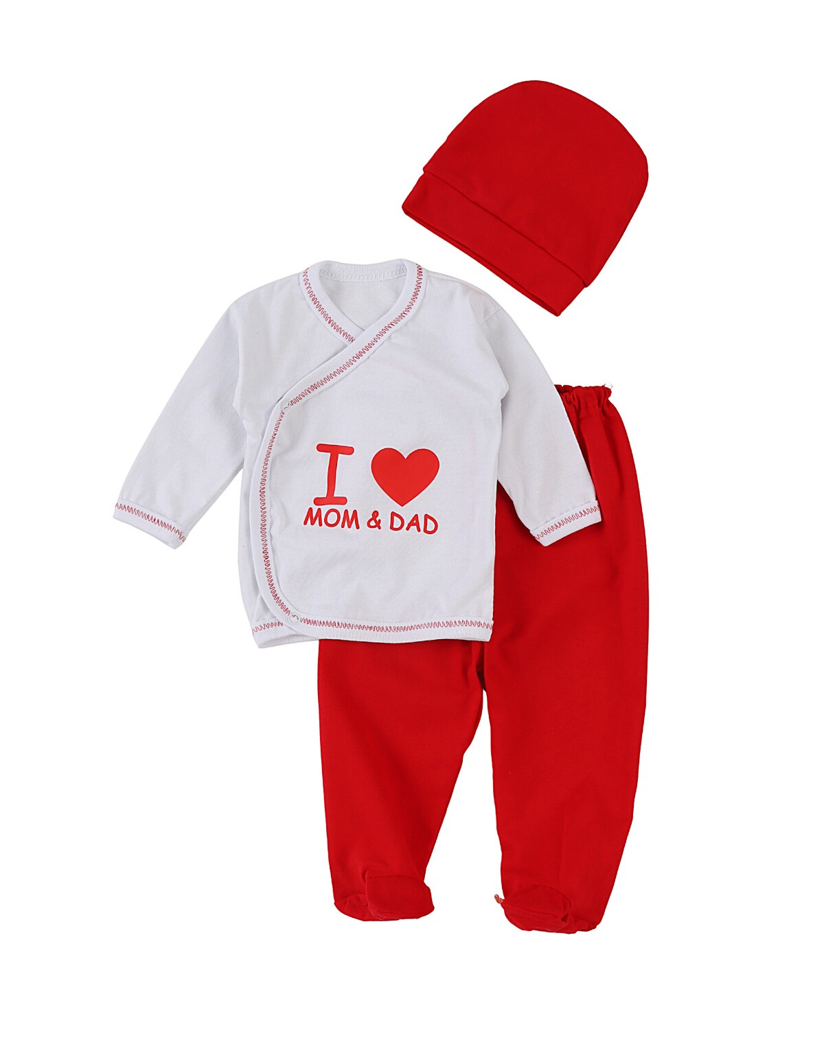 Costumas 3 piese, I Love Mom&Dad rosu