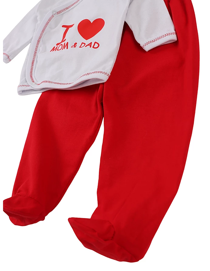 Costumas 3 piese, I Love Mom&Dad rosu picture - 2
