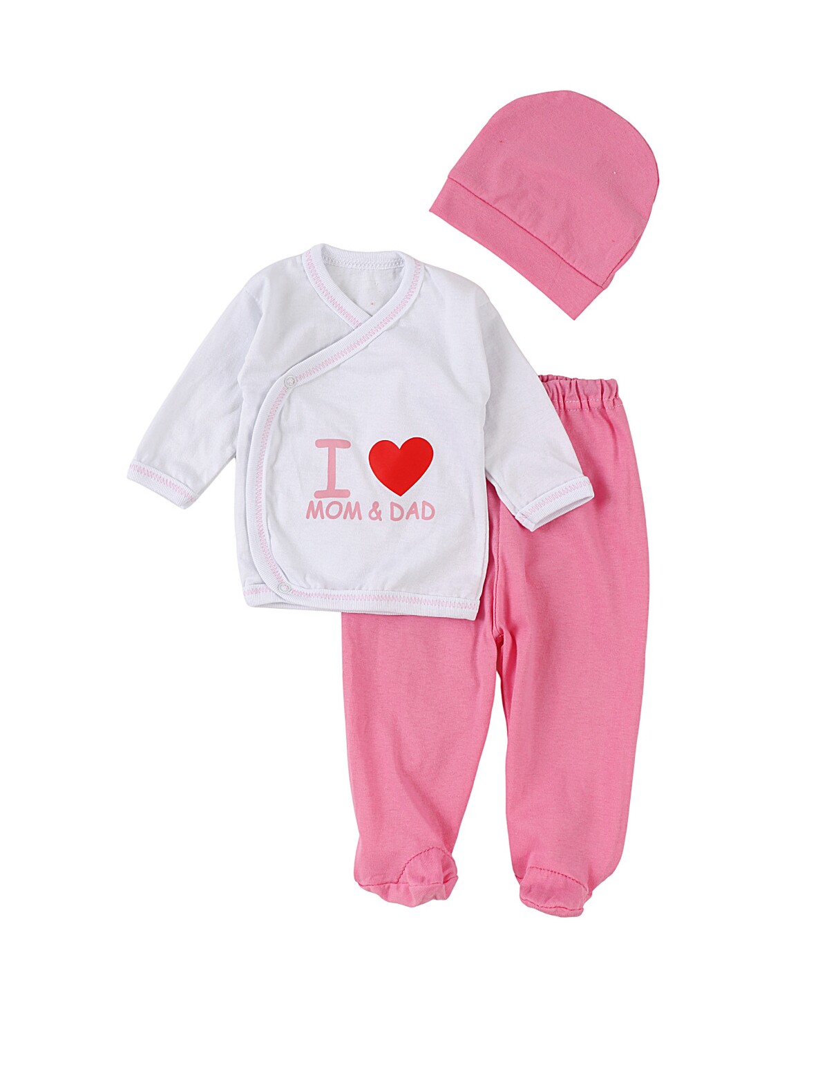 Costumas 3 piese, I Love Mom&Dad roz