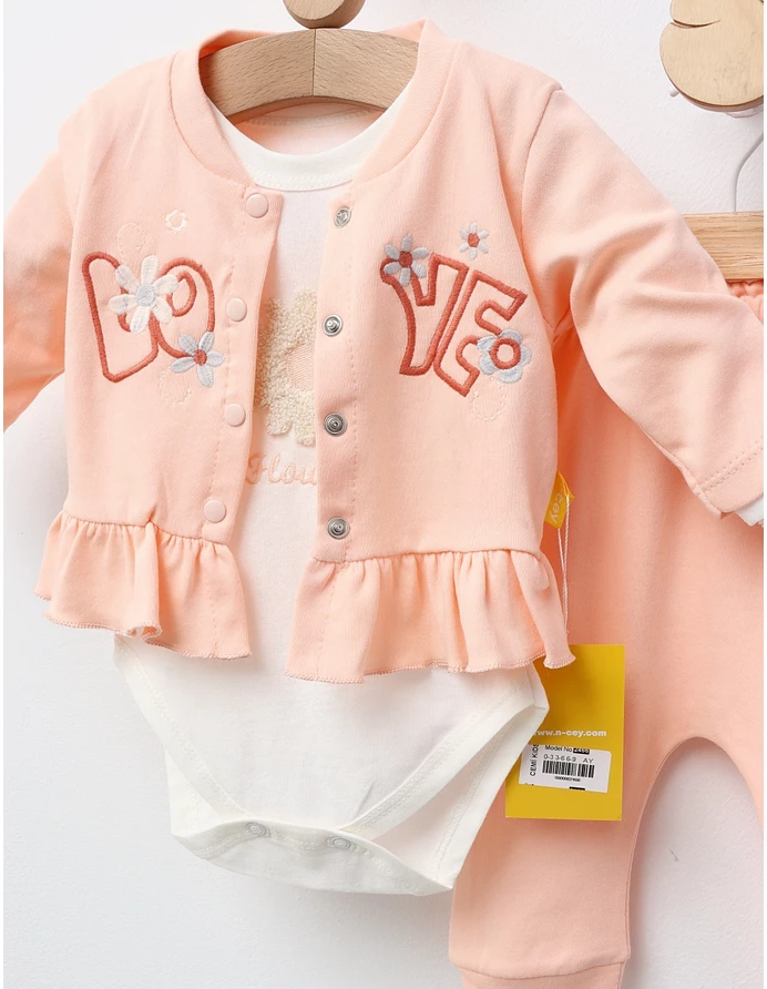 Costumas 3 piese Love Flowers, corai picture - 2