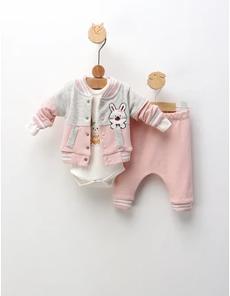 Costumas 3 piese, Rabbit Love, cu corai
