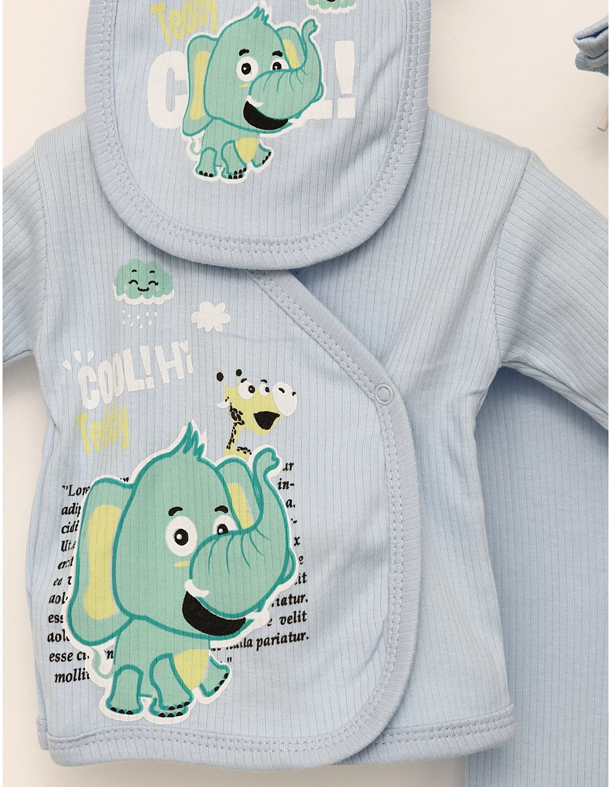 Costumas 5 piese Elefantelul Teddy blue