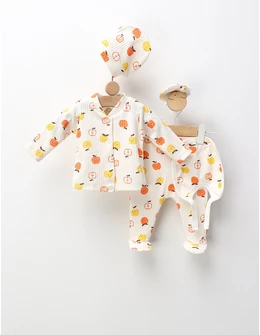 Costumas 5 piese, Mar Mar, alb-portocaliu