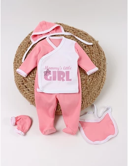Costumas 5 piese, Mommy's Little Girl, alb-roz