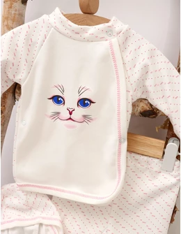 Costumas 5 piese ochi pisica roz