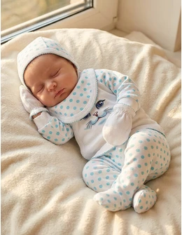 Costumas 5 piese ochisori 0-3 luni Blue